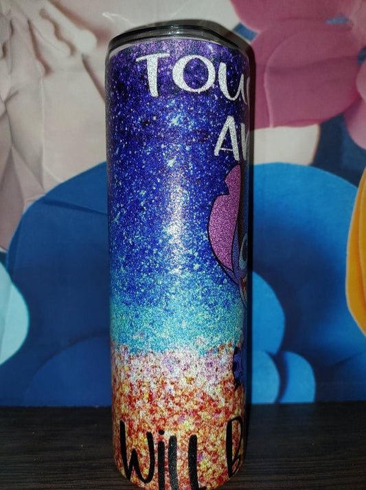 GLITTER TOUCH ME AND ILL BITE YOU TUMBLER