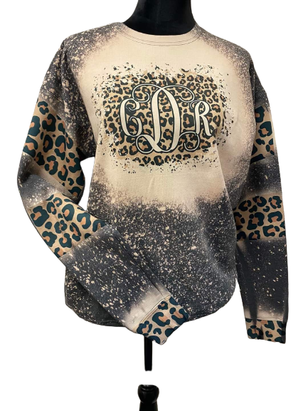 Initial sweatshirt cheetah print