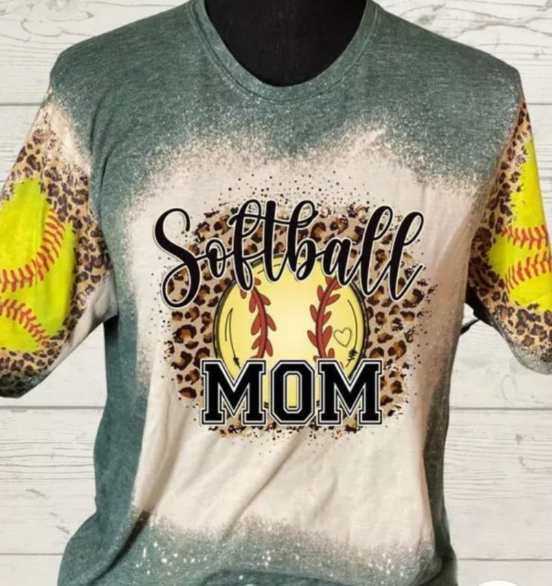 Softball Mom BLEACHED TEE